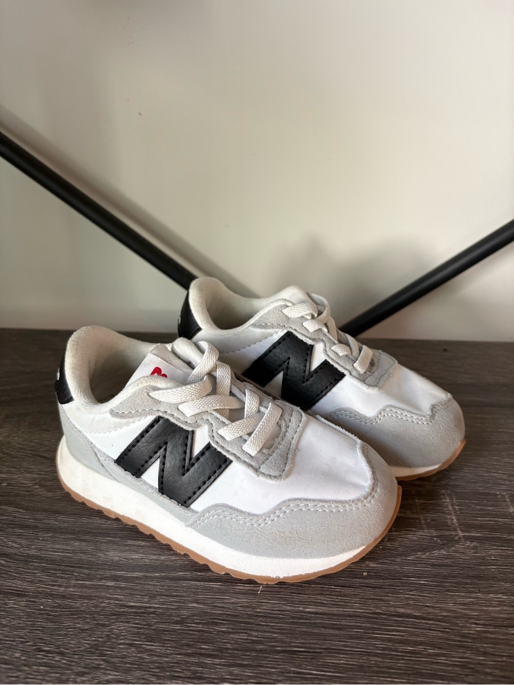 New Balance Kids White and Black Casual Sneakers